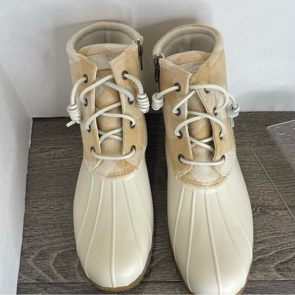 Sperry NEW top-sider Duck Beige Plaid Ankle Boots. Size 11. Women’s - Picture 2 of 9